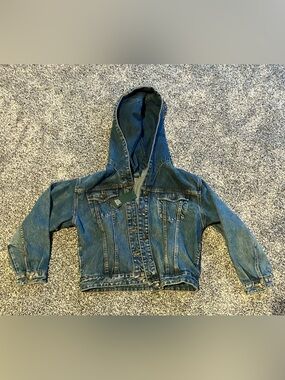 wild fable Hooded Denim Jacket in Blue